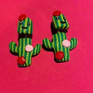 3D Cute Cactus Earrings